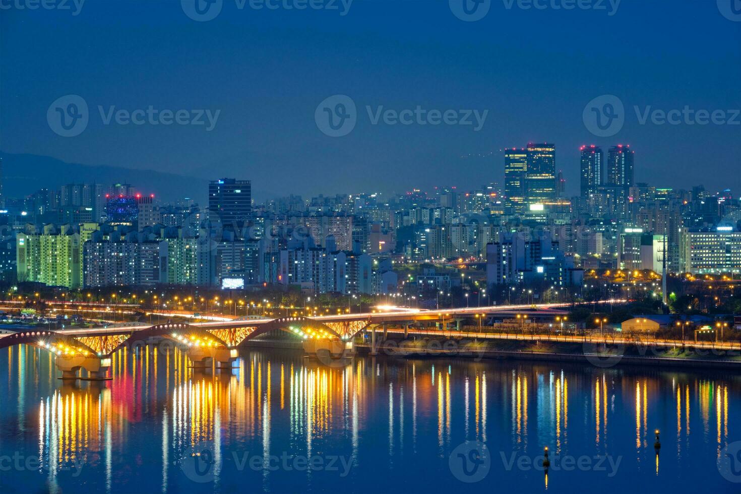 Seoul night view, South Korea photo