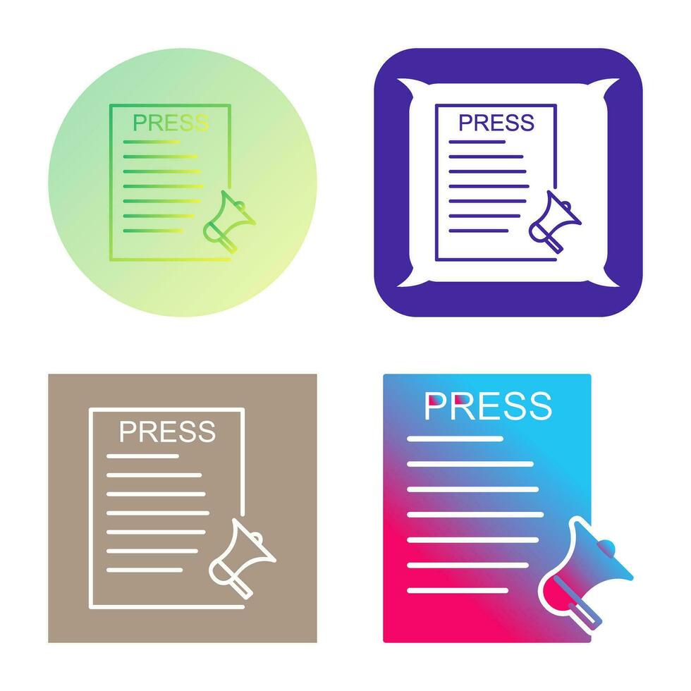 Unique Press Releases Vector Icon