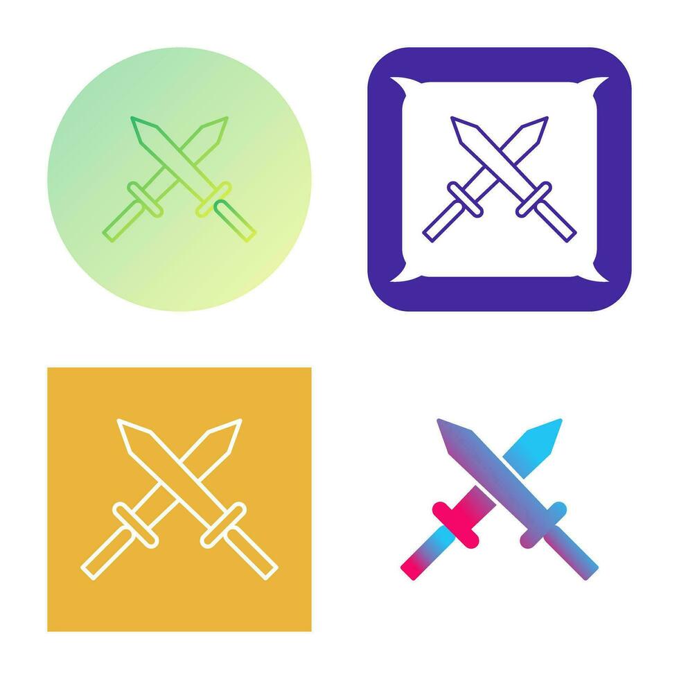 Unique Two Swords Vector Icon