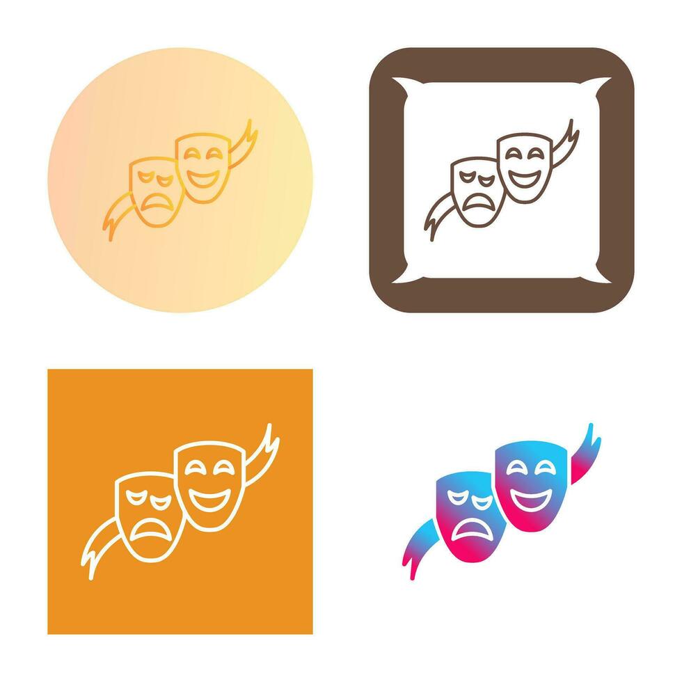 icono de vector de máscaras de teatro