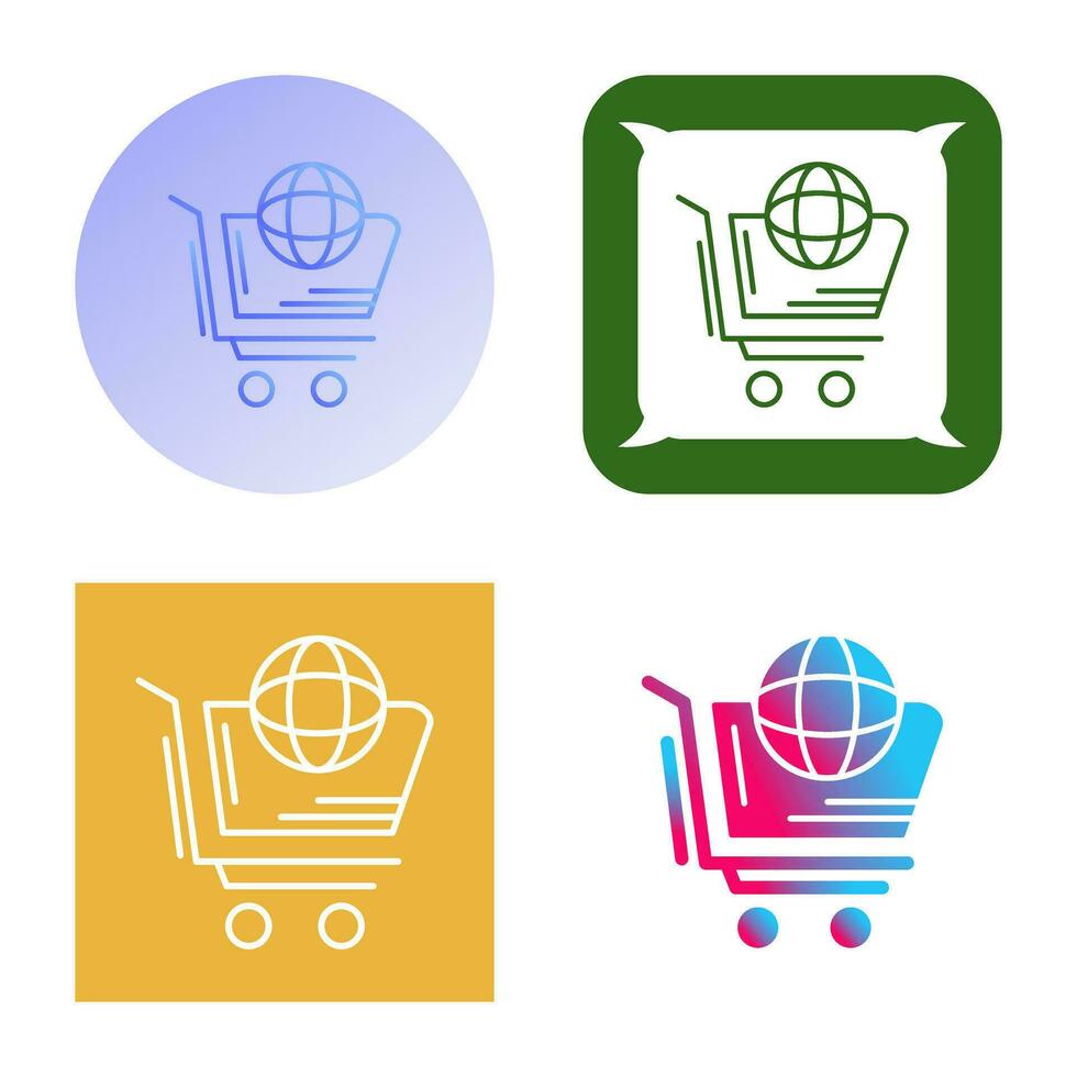 icono de vector de compras del mundo