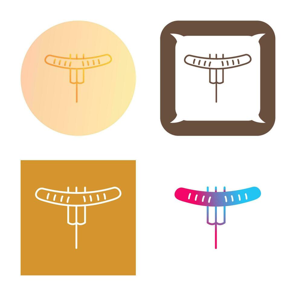 Sausage on Fork Vector Icon