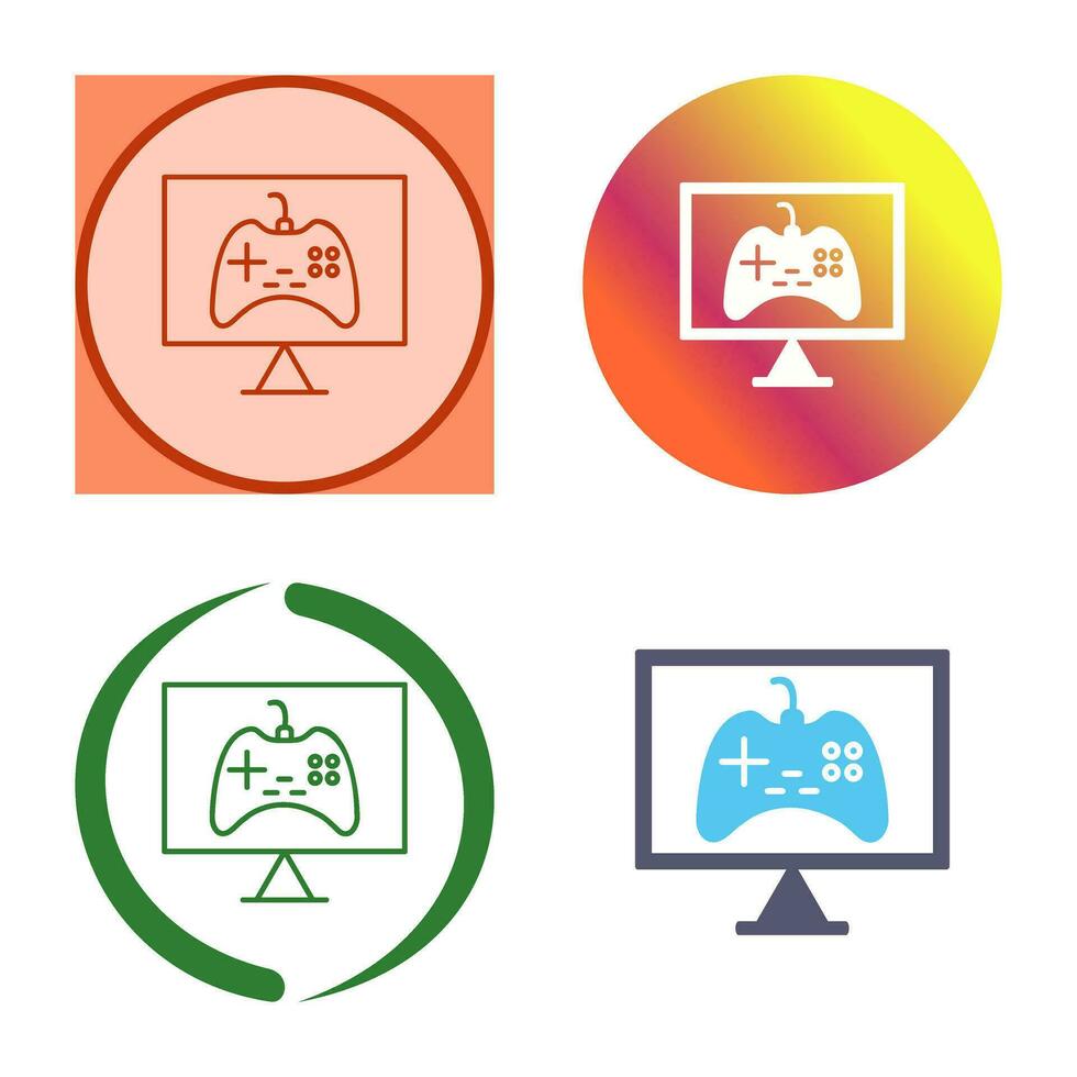 icono de vector de juegos en línea único