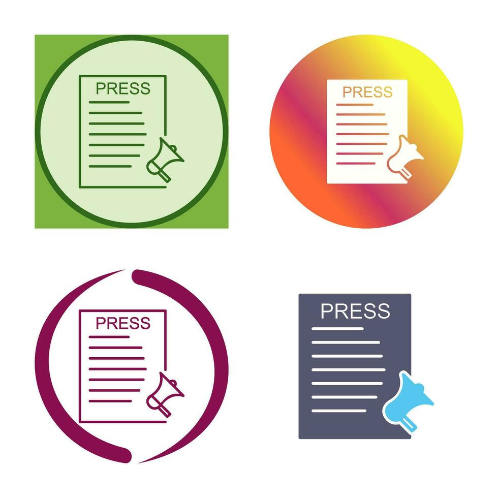 Unique Press Releases Vector Icon