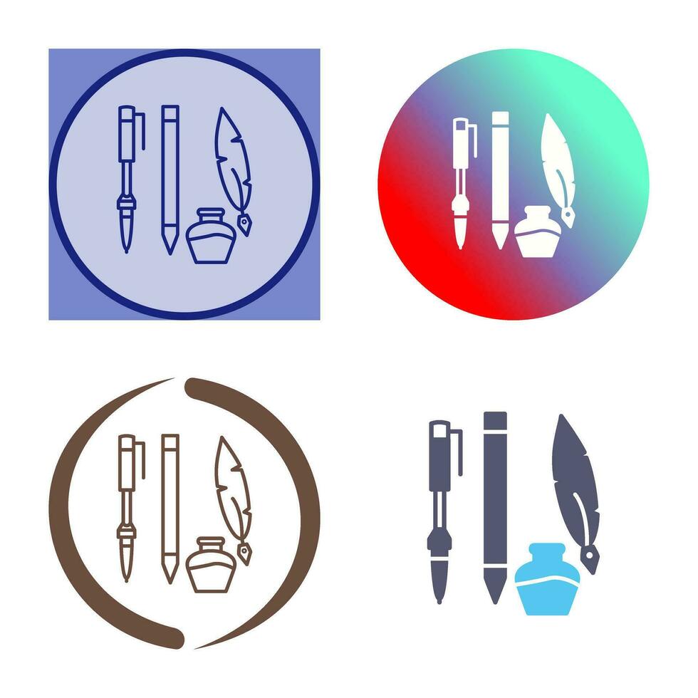 Unique Writing Equipment Vector Icon