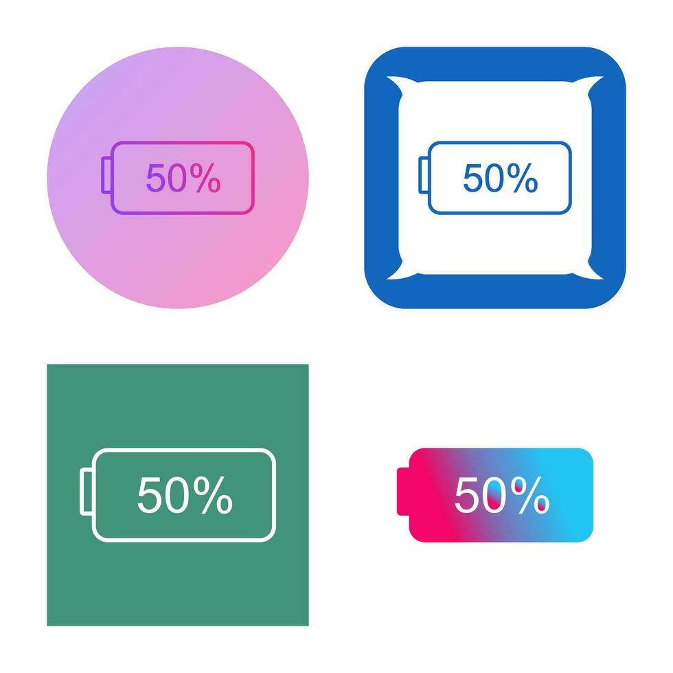 Unique Half Battery Vector Icon
