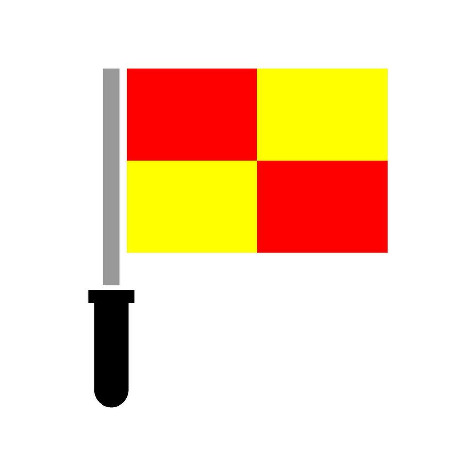 flag of line soccer judge icon vector