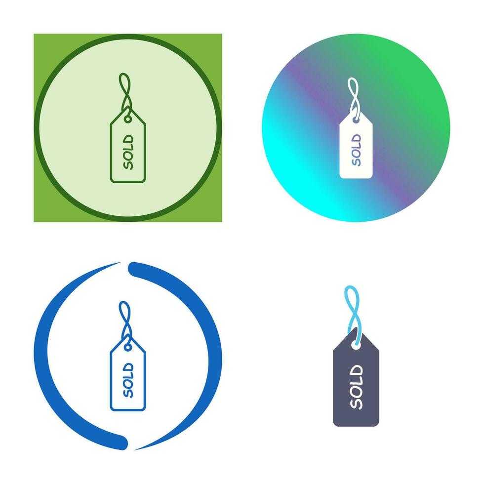 Unique Sold Tag Vector Icon