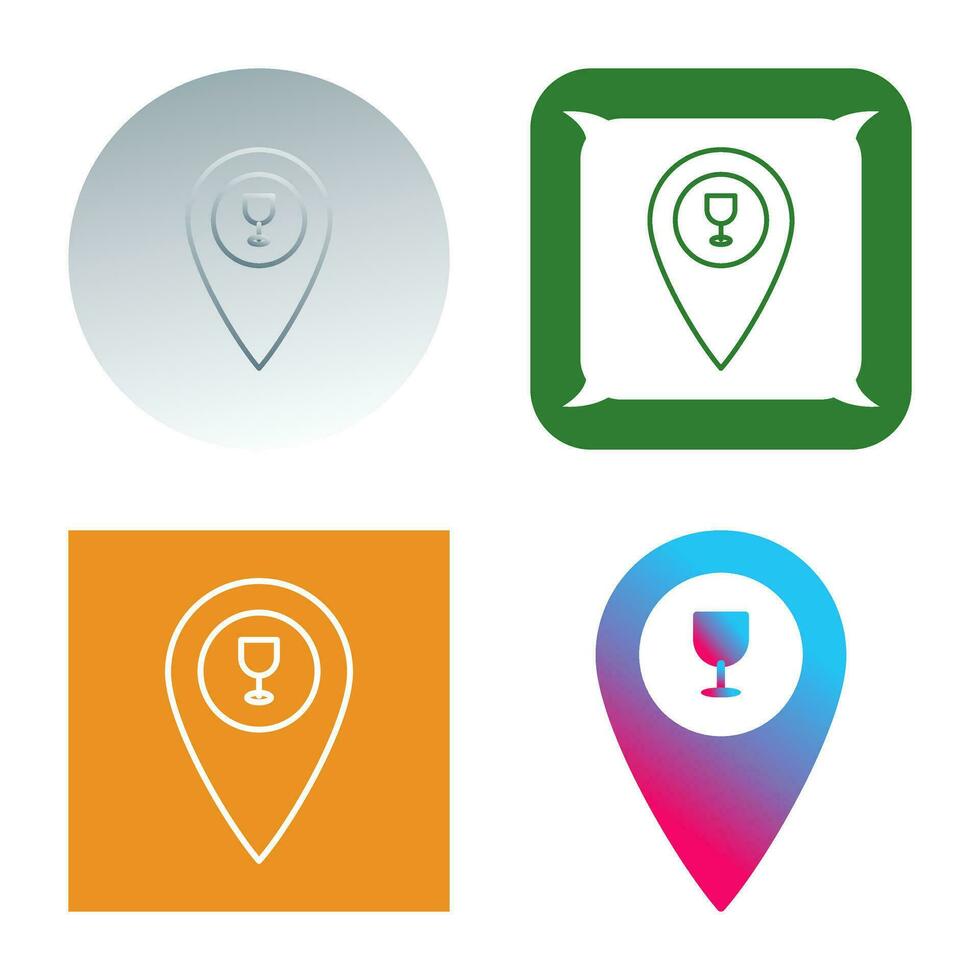Unique Bar Location Vector Icon