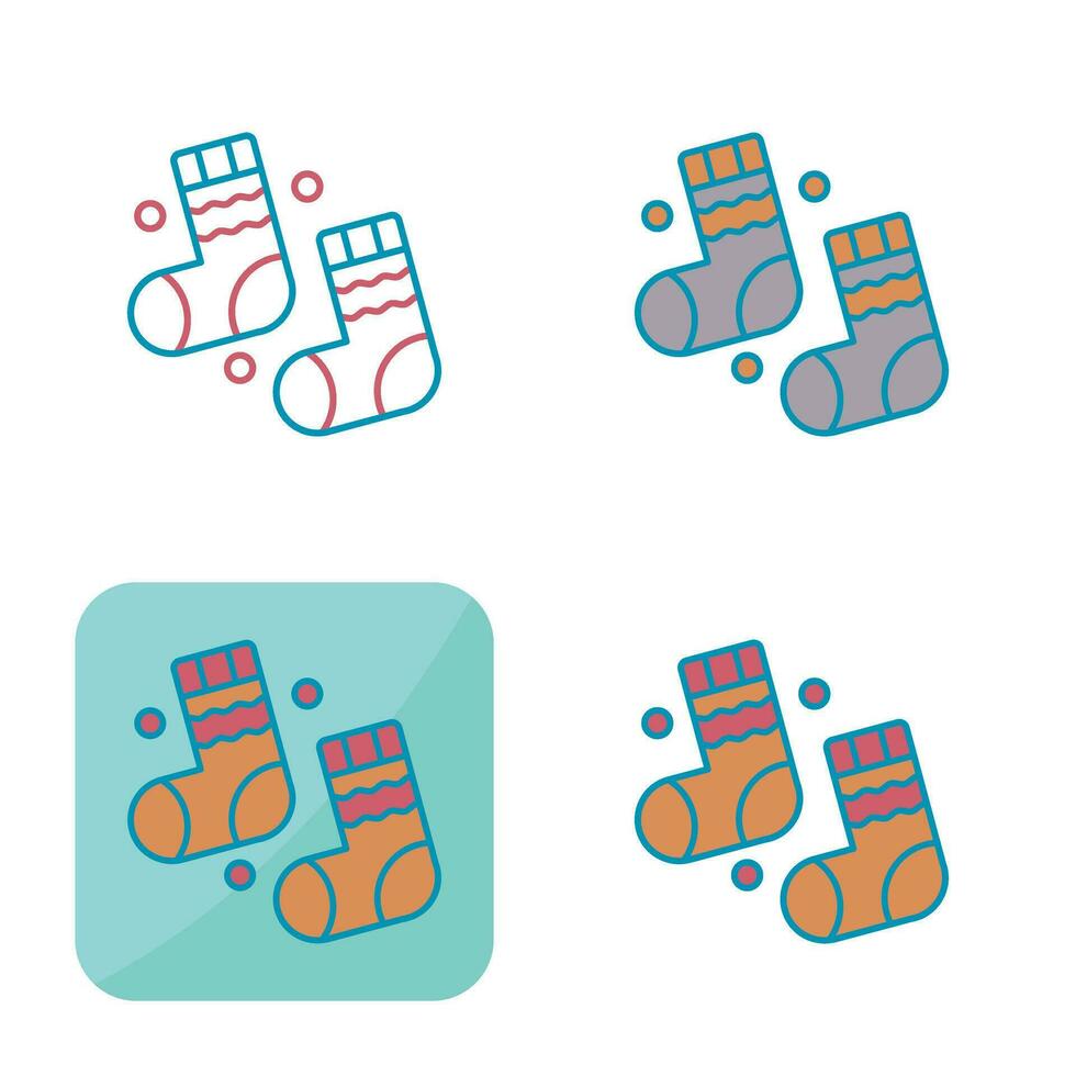 icono de vector de calcetines de invierno