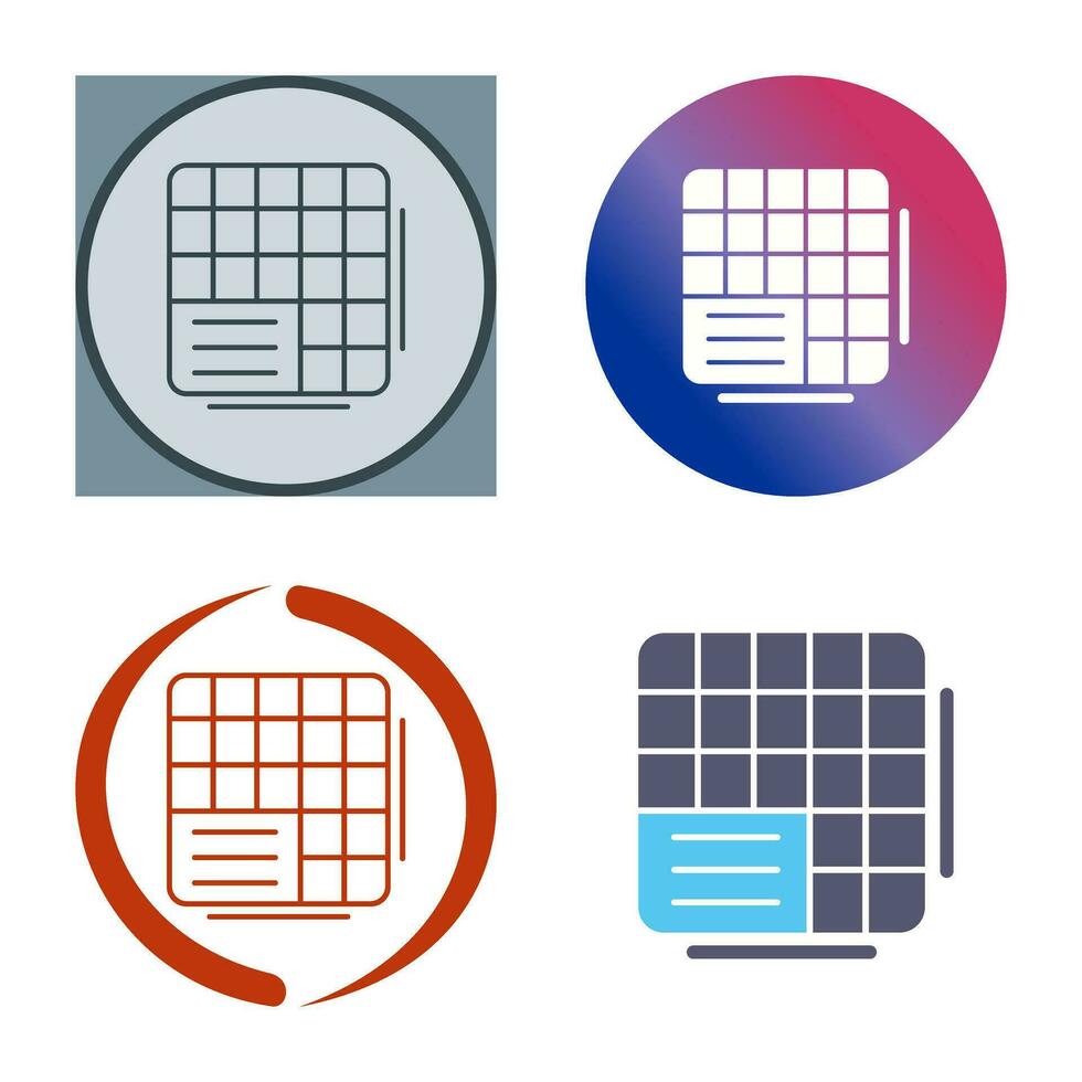 Table Data Vector Icon