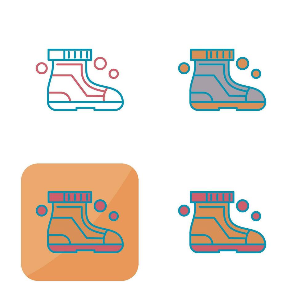 icono de vector de botas de esquí