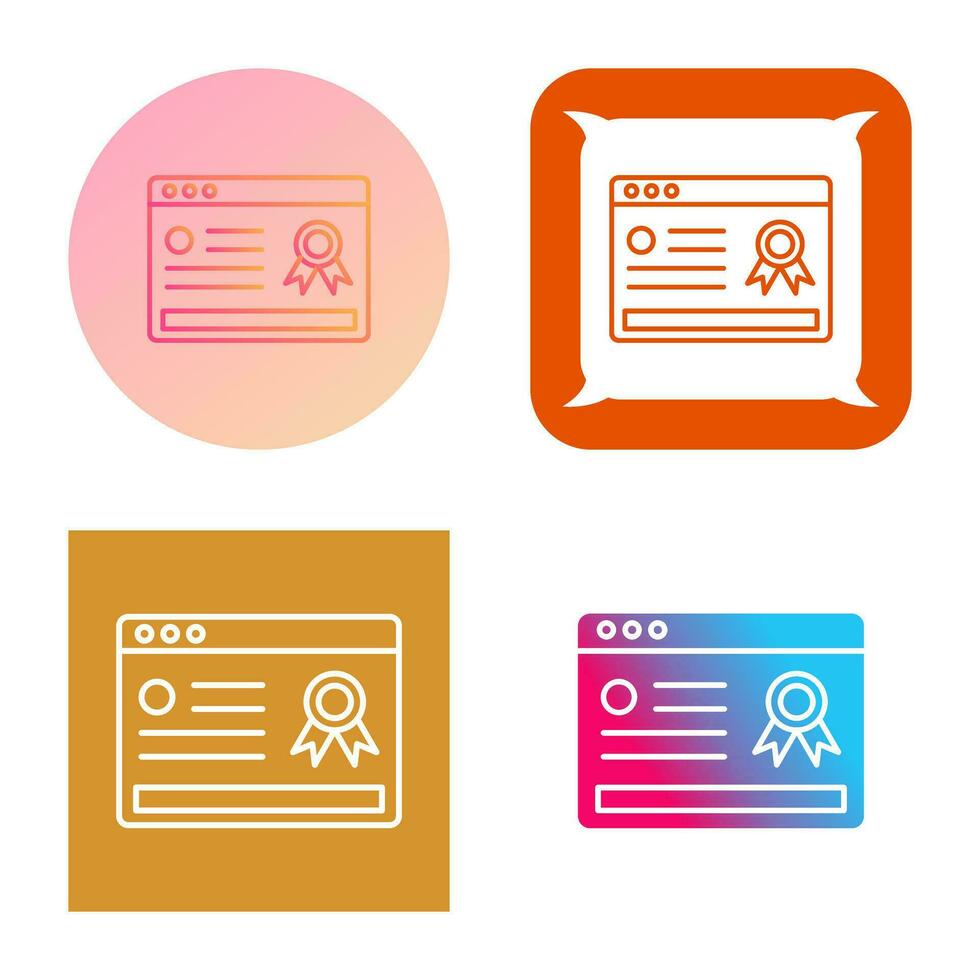 Online Certificate Vector Icon