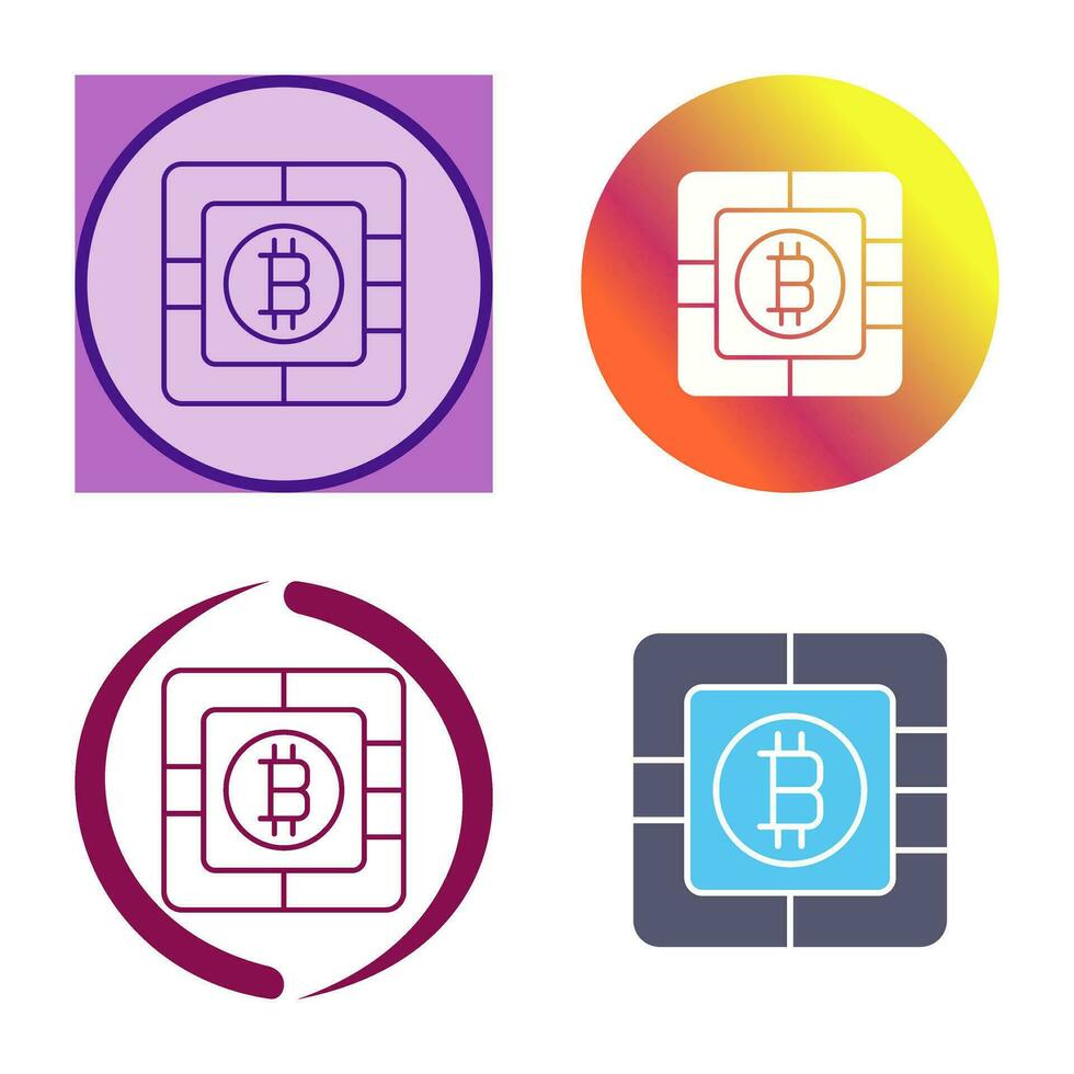 Bitcoin Chip Vector Icon