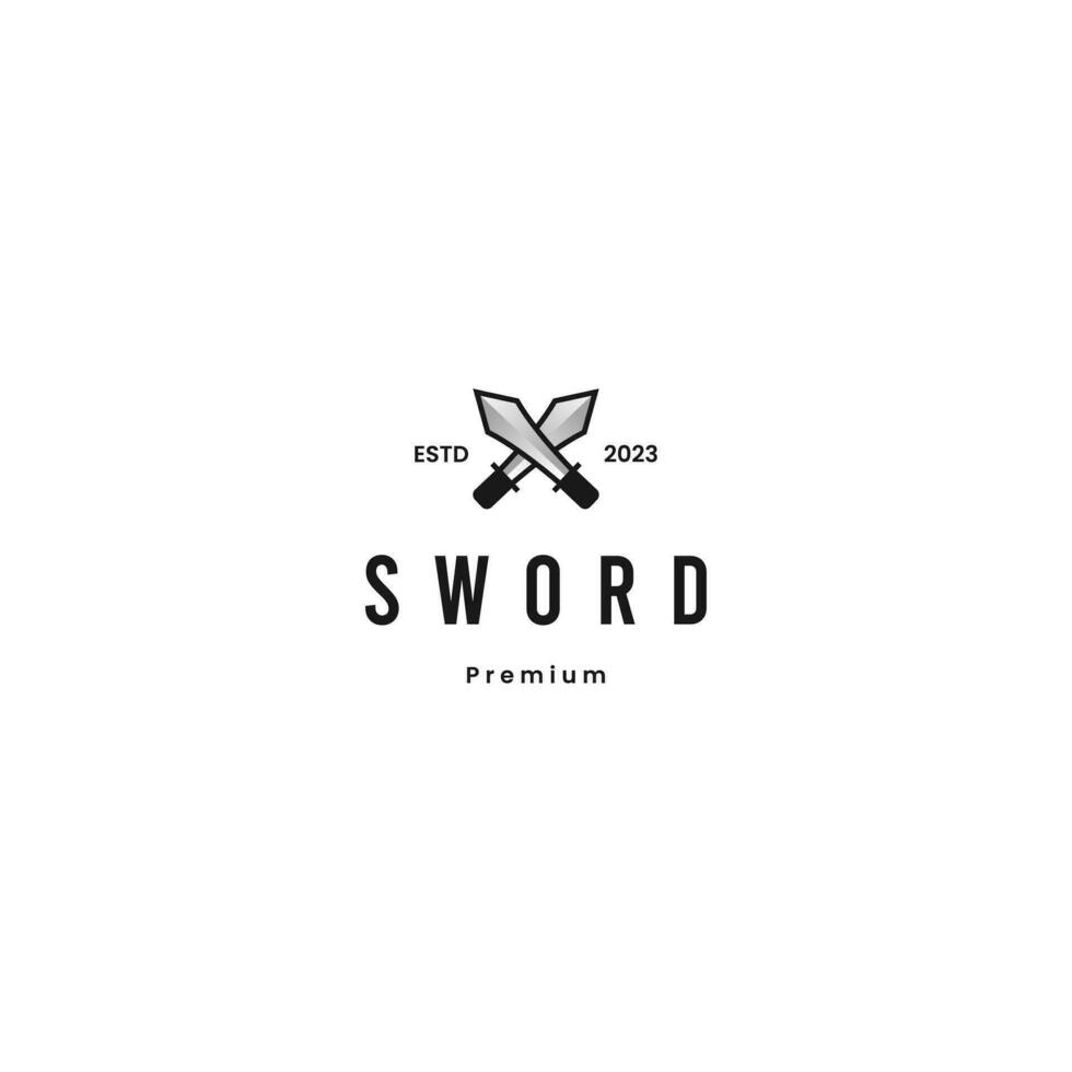 Cute sword logo design icon template vector
