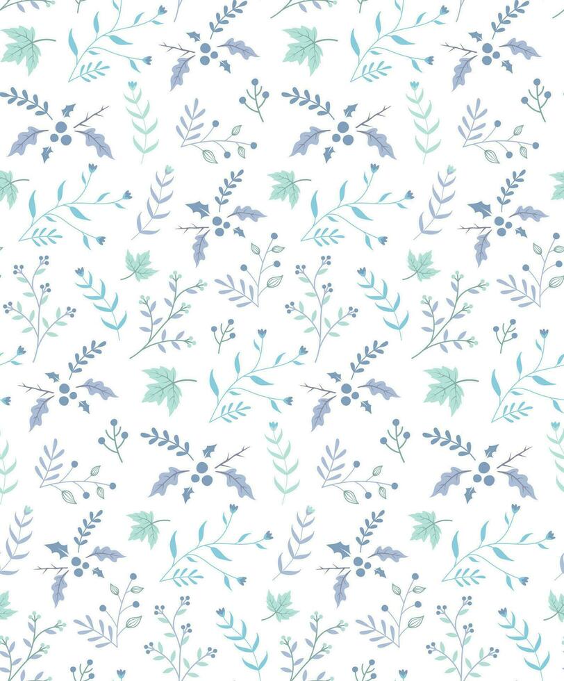 Seamless floral pattern with watercolor winter christmas pattern design. vector