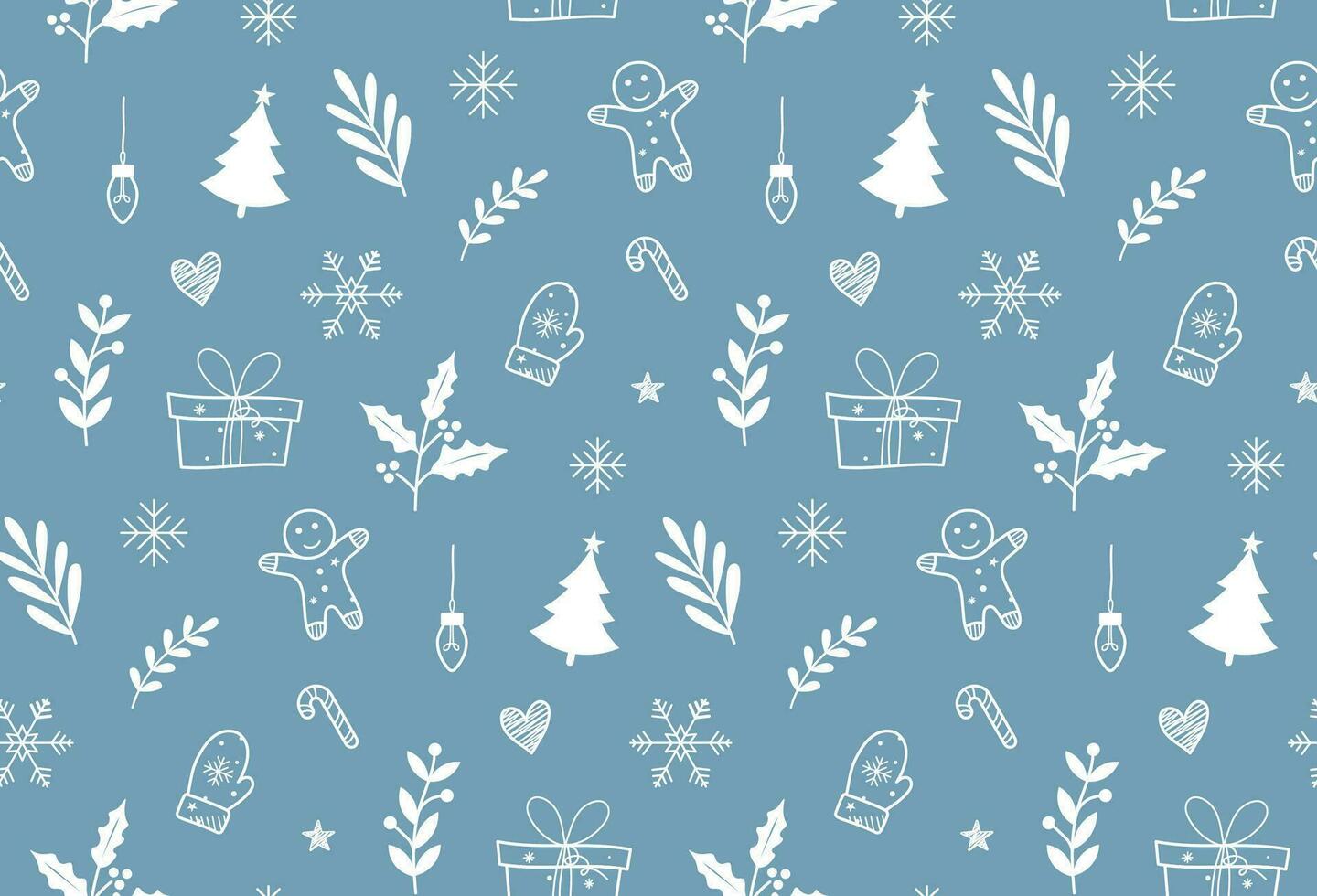 Winter Christmas seamless pattern hand drawn and detailed. Winter pattern. Christmas tree pattern vector