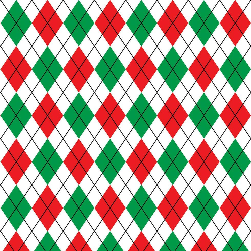 red and green plaid pattern vector