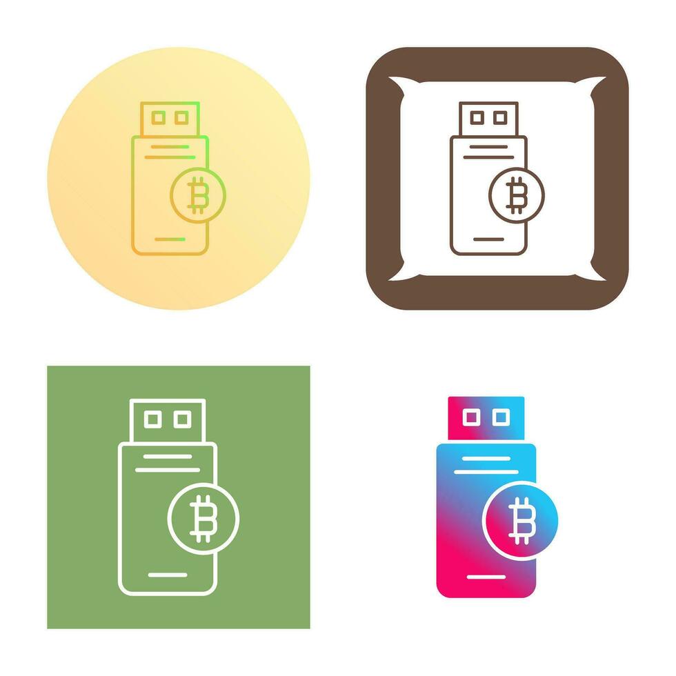 Bitcoin Usb Device Vector Icon
