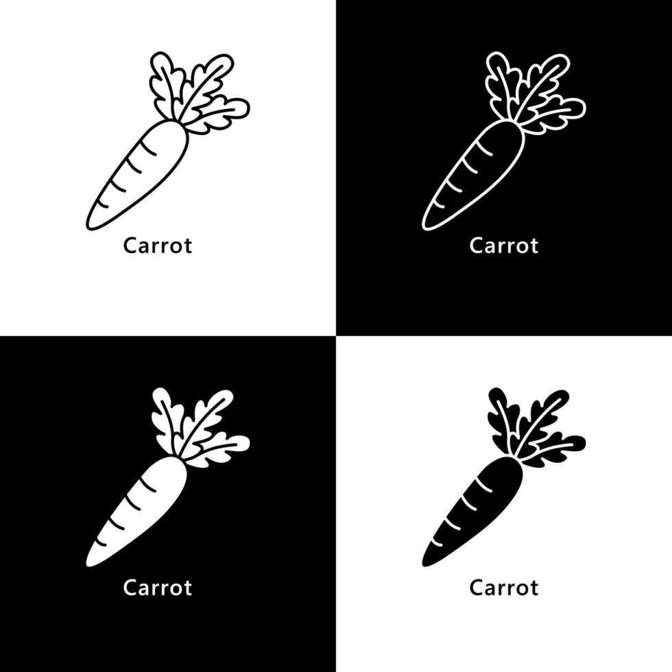 Zanahoria vegetal sano comida logo icono vector