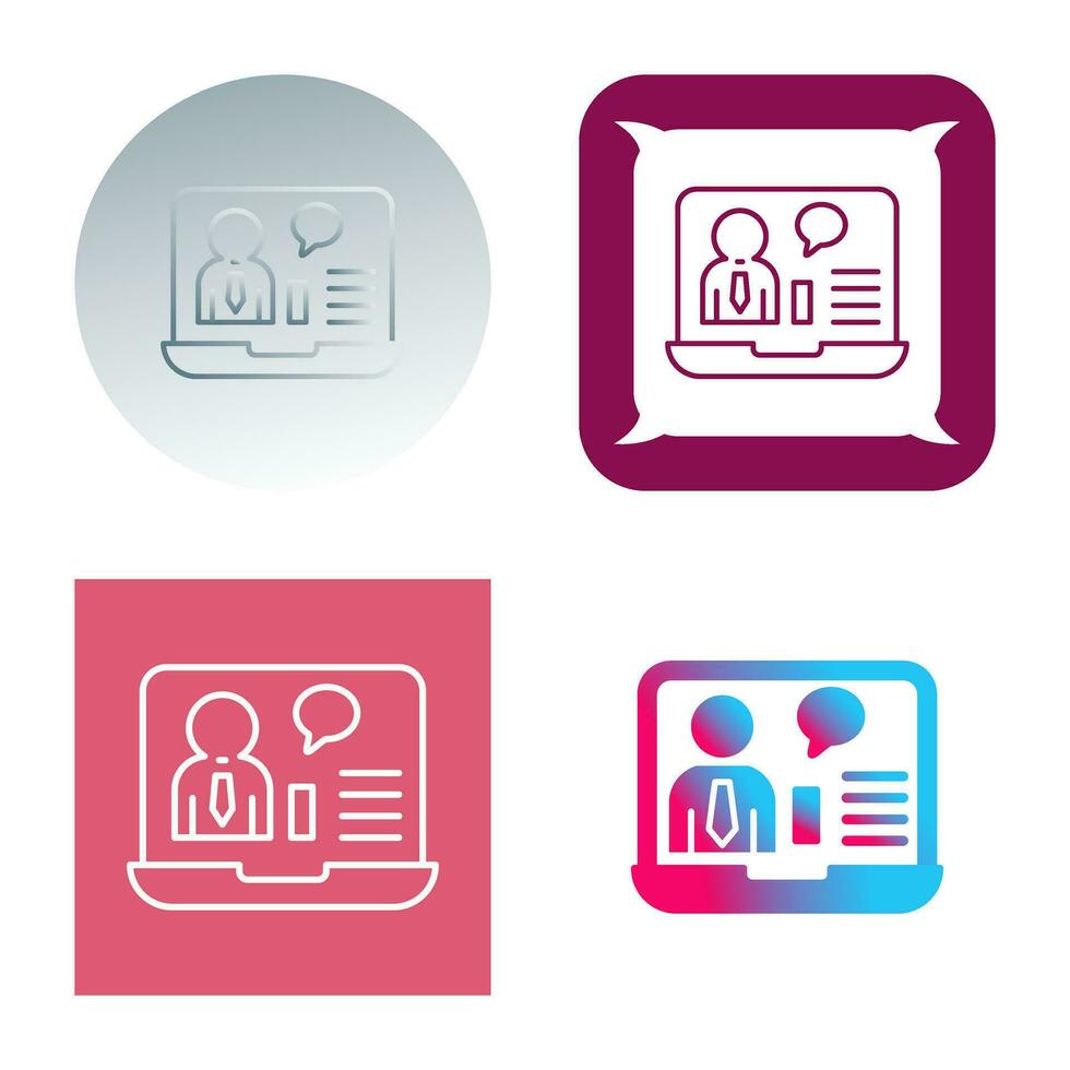 Online Job Interview Vector Icon
