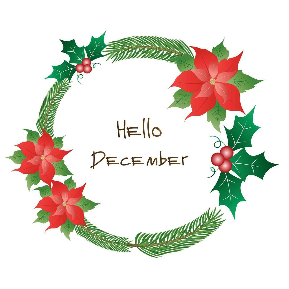 Hello December poster vector