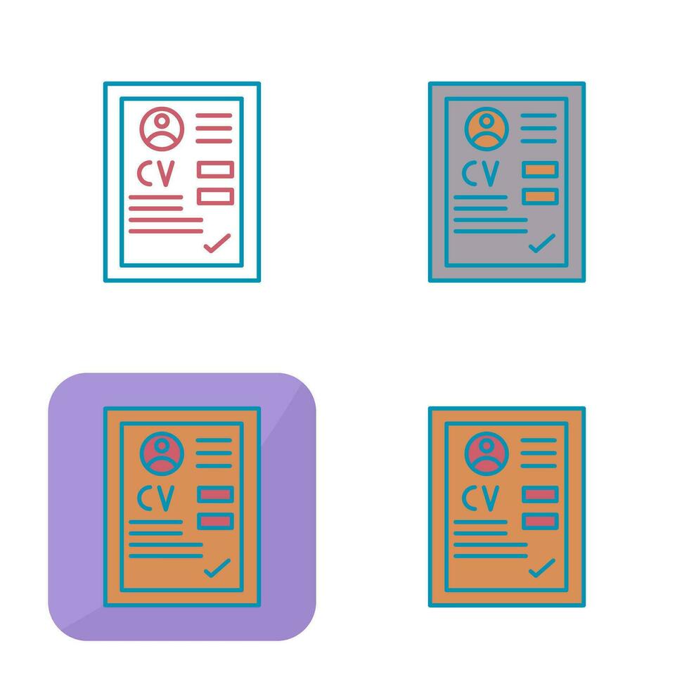 CV Vector Icon
