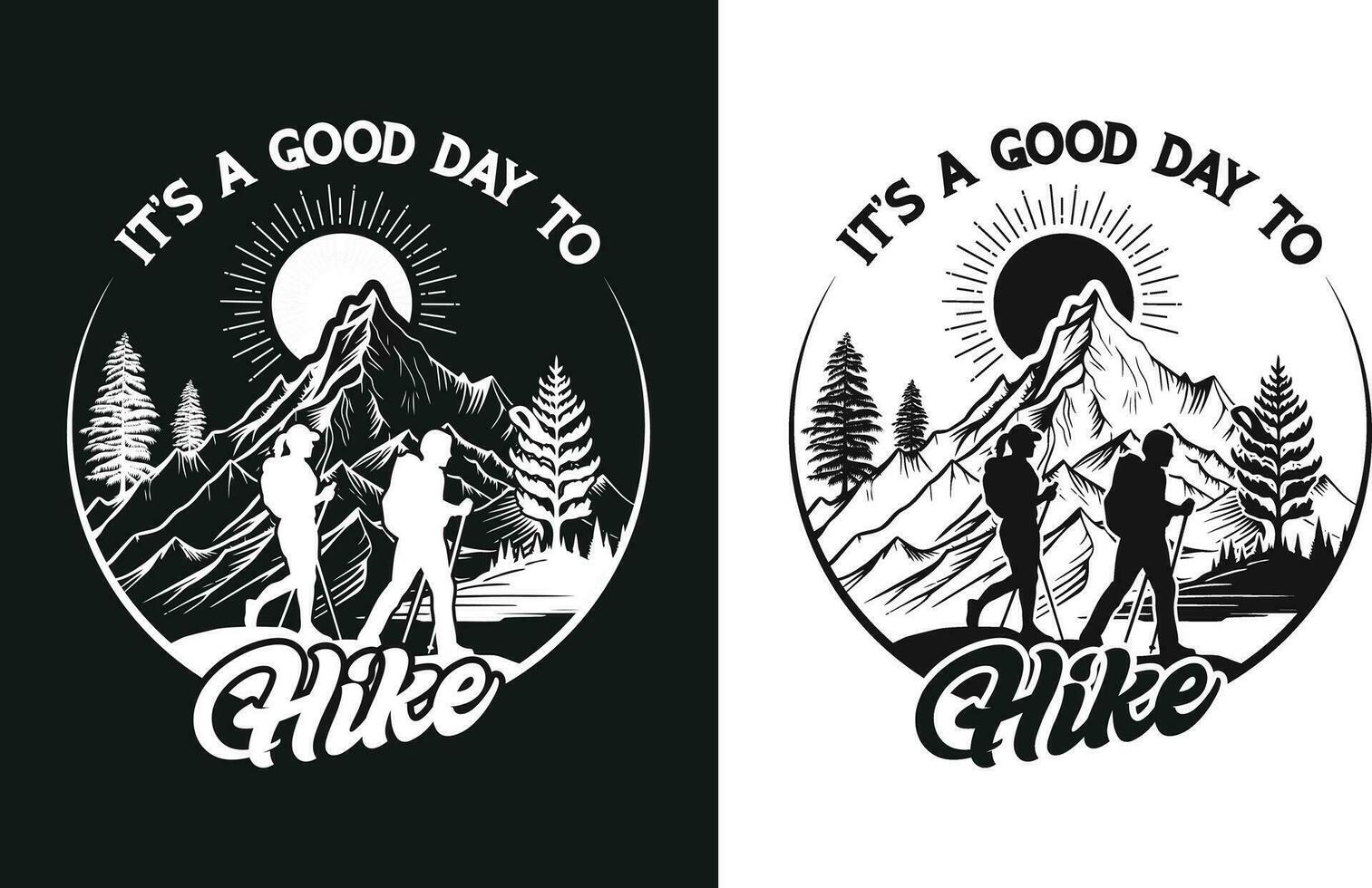 Custom Hiking Outdoor T-shirt Design vector