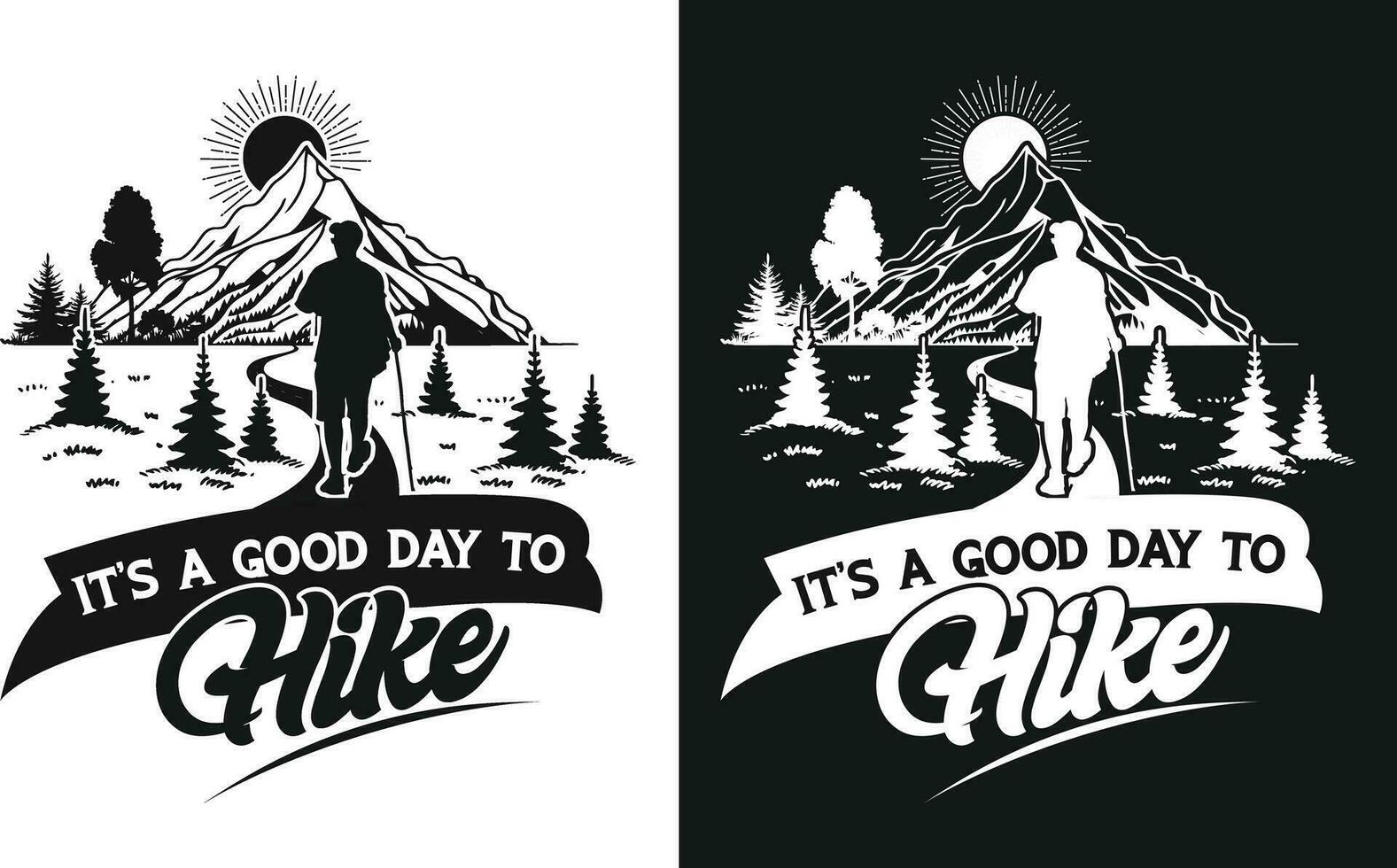 Custom Hiking Outdoor T-shirt Design vector