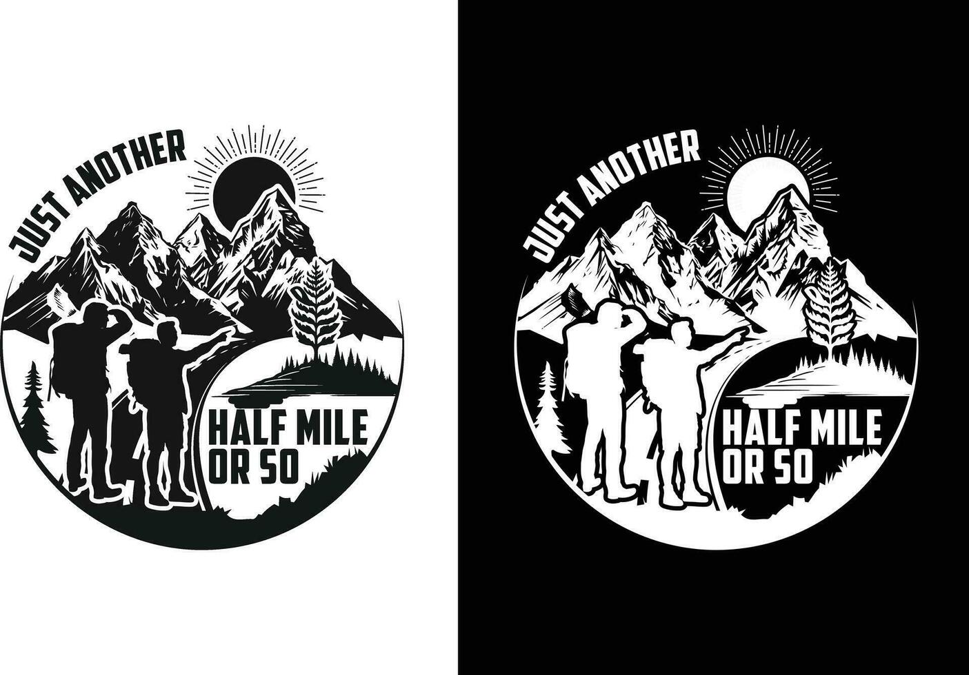 Custom Hiking Outdoor T-shirt Design vector