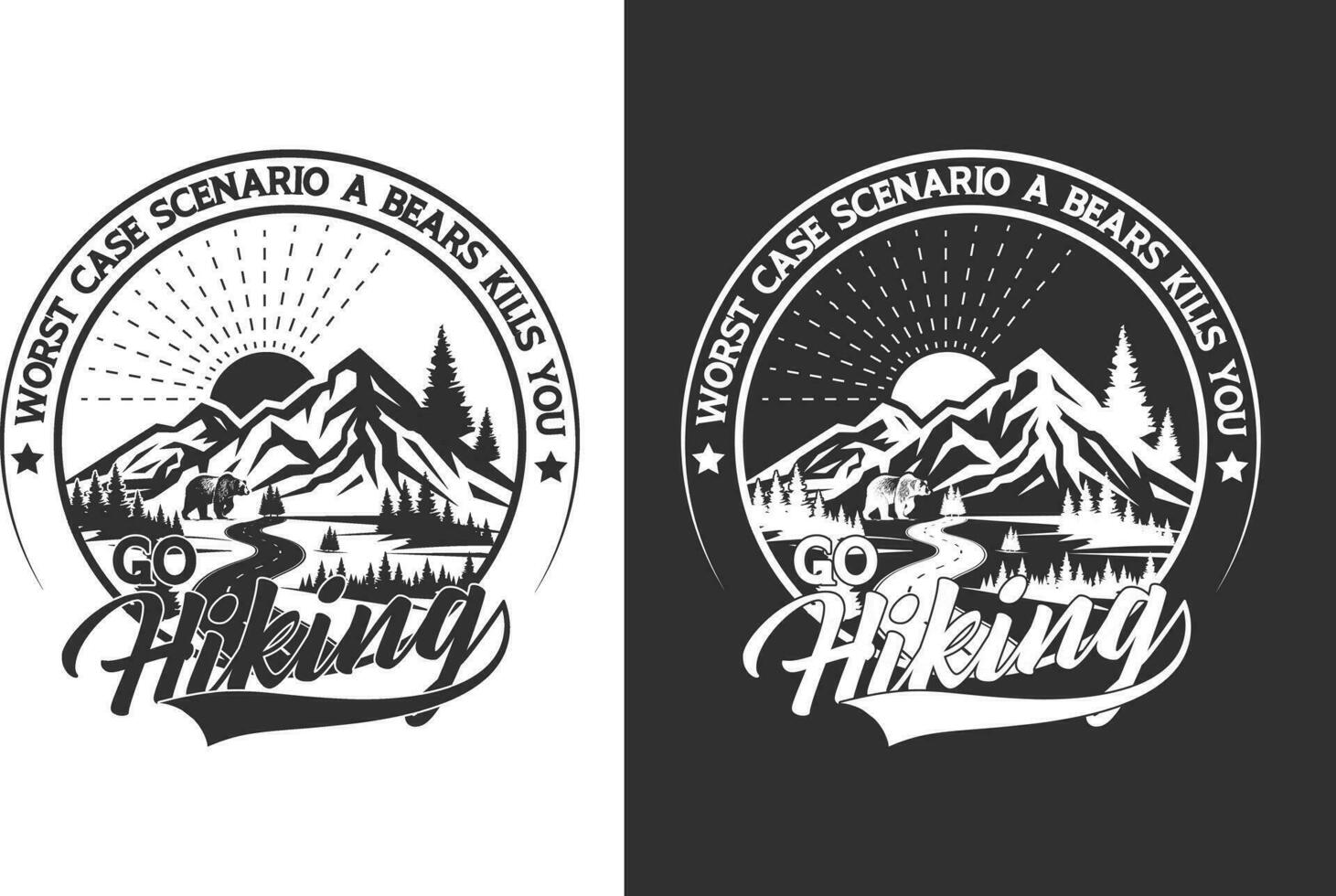 Custom Hiking Outdoor T-shirt Design vector