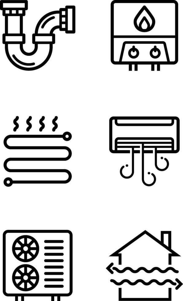 Plumbing and Heating Icons vector
