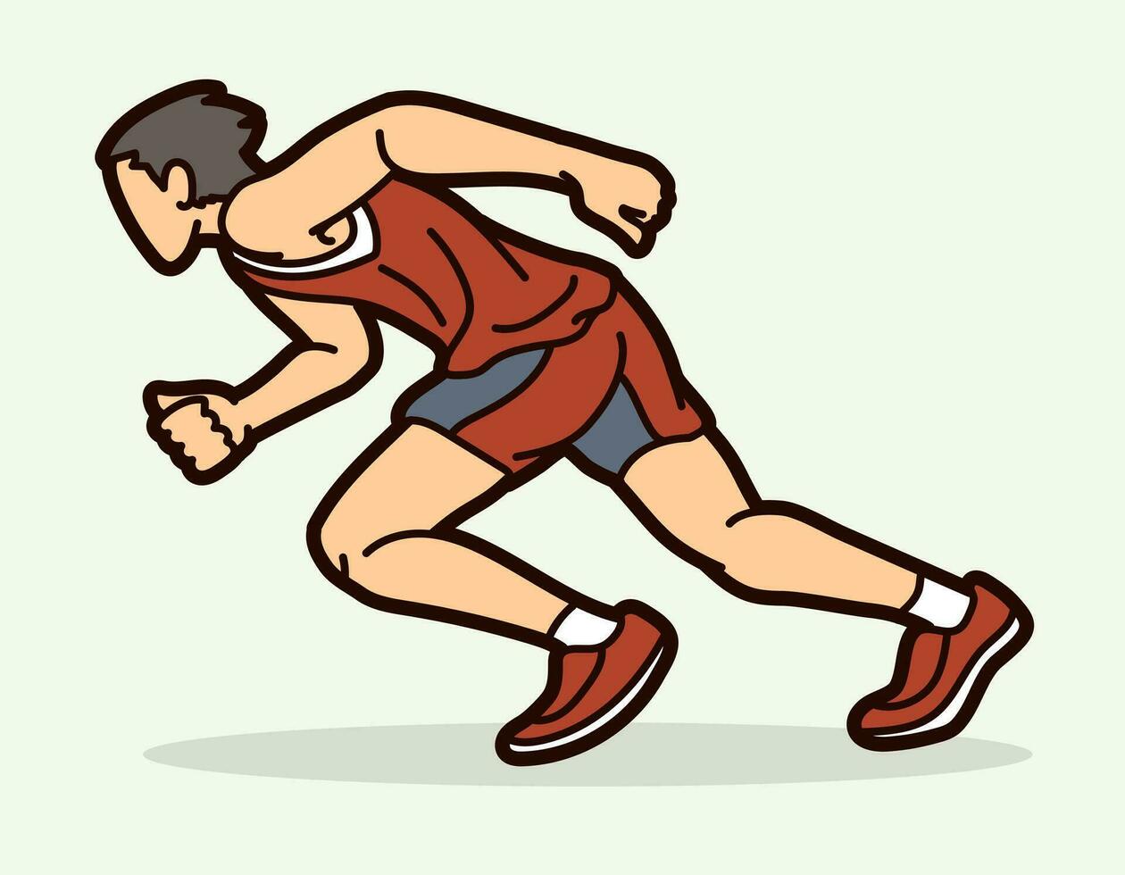 Marathon Runner A Man Start Running Action vector