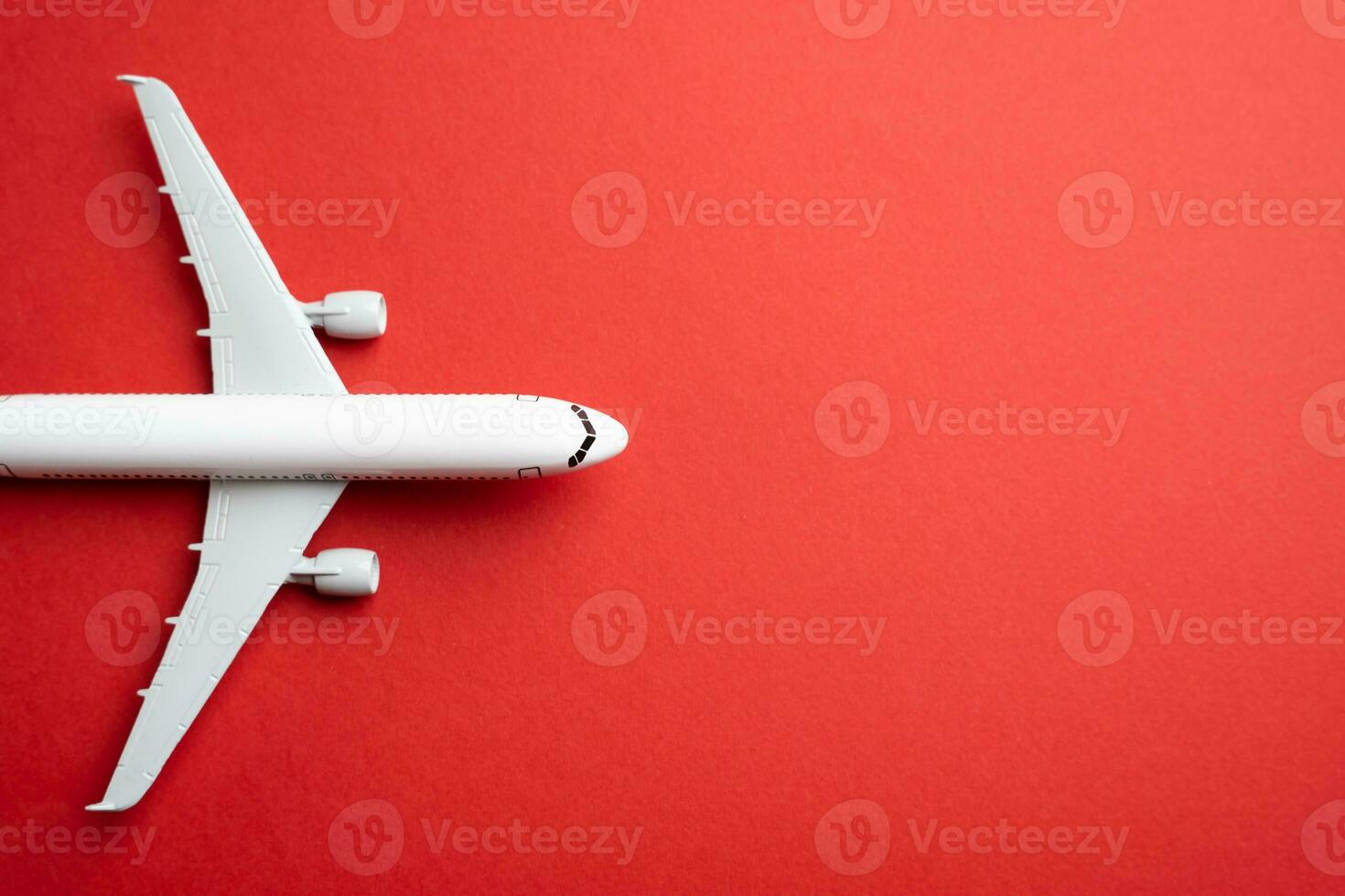 The front of the aircraft, top view. Airplane arrival. Passenger transportation. Business and tourism. Airline. World communication and commercial flights. Place for text. Arrival and departure. photo
