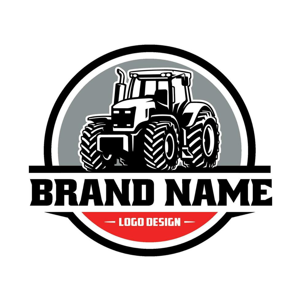 tractor, farm and constructio nvehicle illustration logo vector