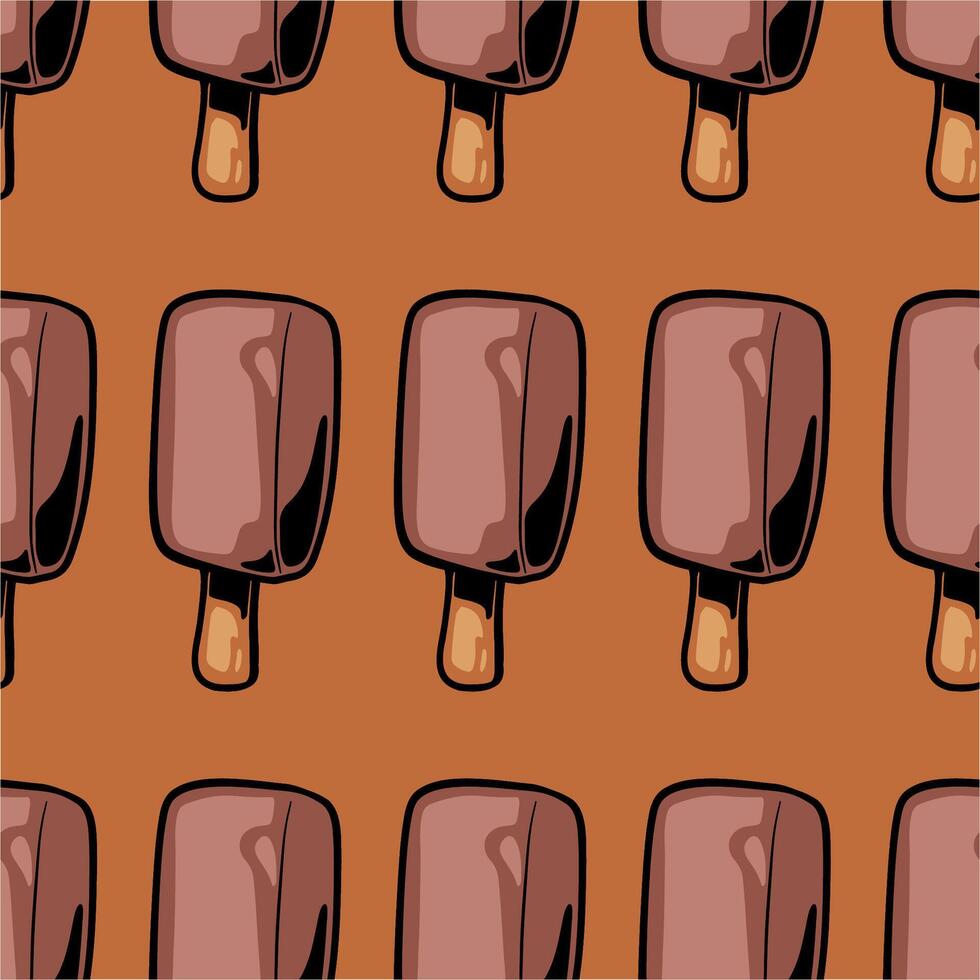 ice cream pops on a brown background vector