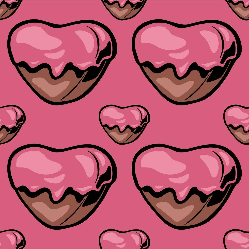 CHOCOLATE HEART PATTERN vector