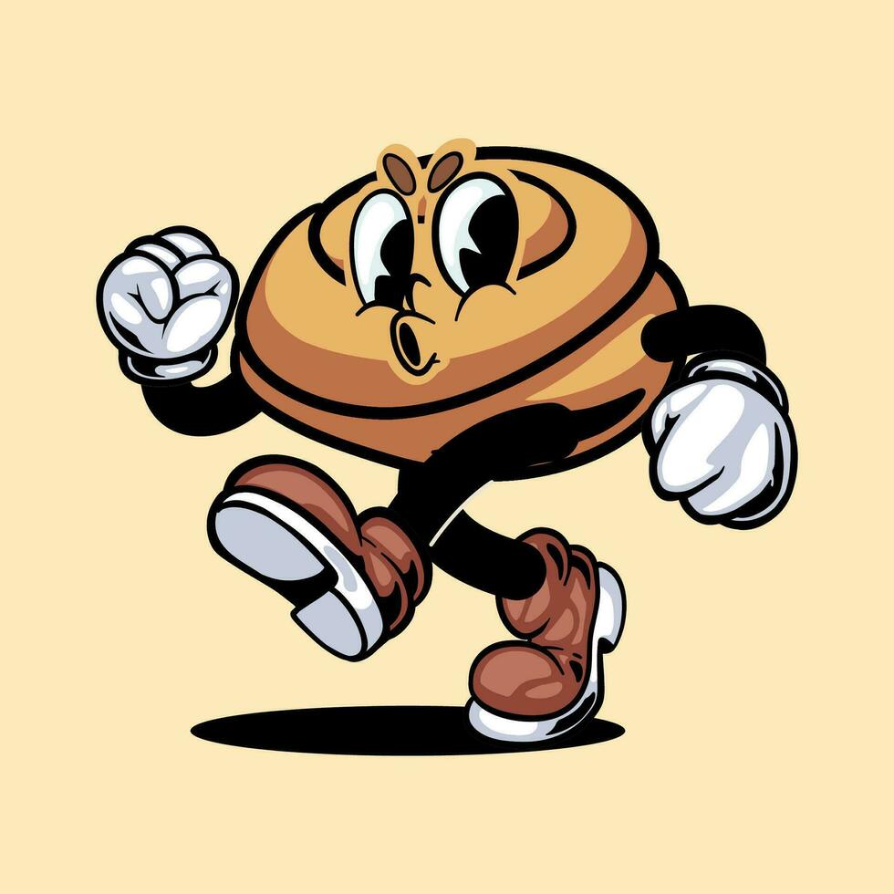 panadería comida dibujos animados caracteres con Clásico estilo vector