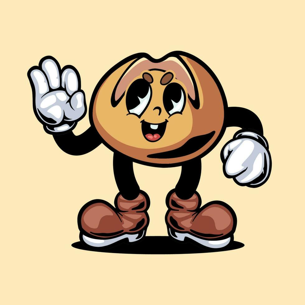 Bakery food cartoon characters with Vintage style vector