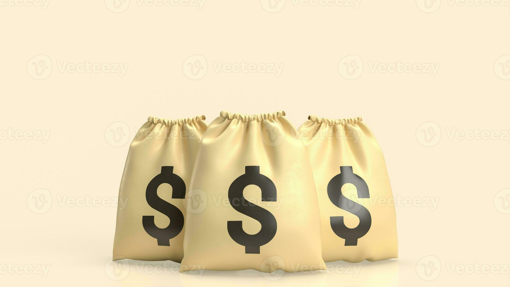 The Money Bag and gold coins for Business concept 3d rendering. photo