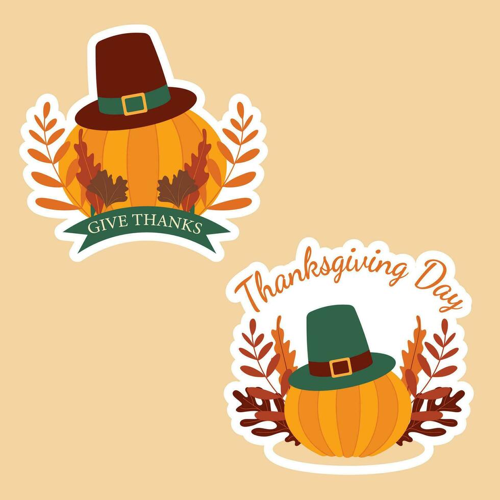 Thanksgiving celebration holiday vector arts. Simple and festive thanksgiving theme vector with dominant green, brown, and orange color