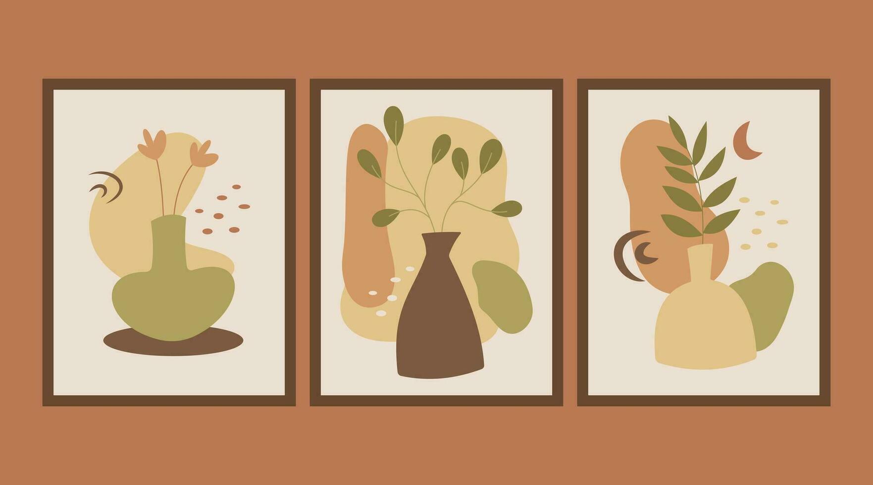 Boho Abstract Design Aesthetics Arts. Simple and stunning minimalist designs vector