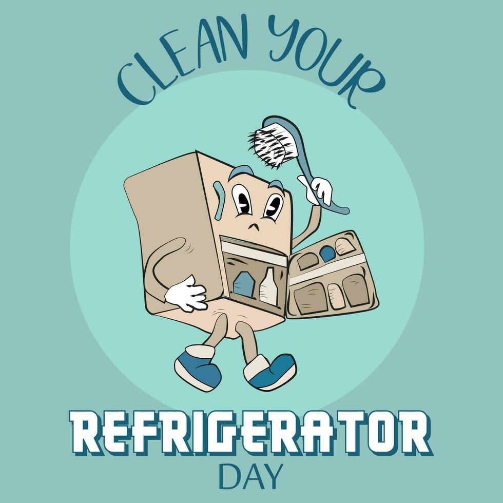 limpiar tu refrigerador día vector