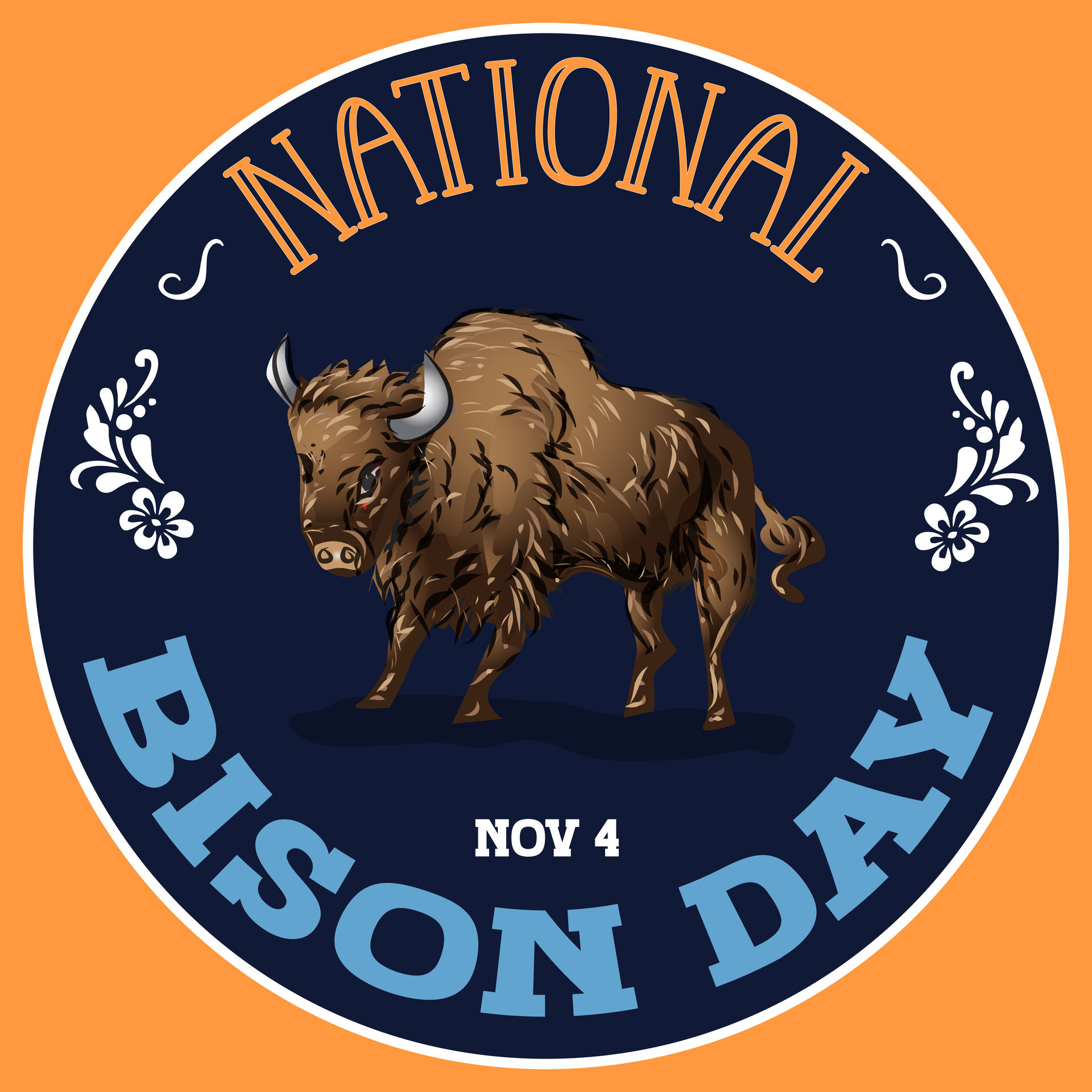 National Bison Day Sign 34544038 Vector Art at Vecteezy