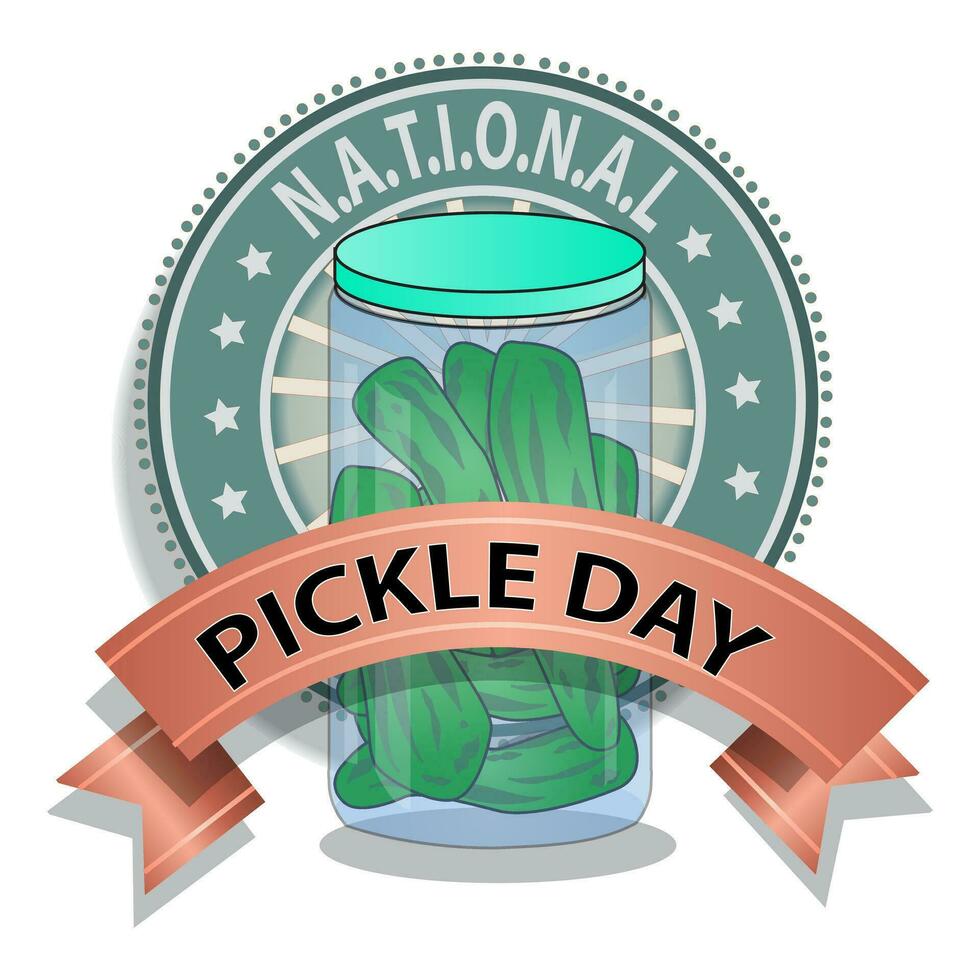 National Pickle Day Sign vector