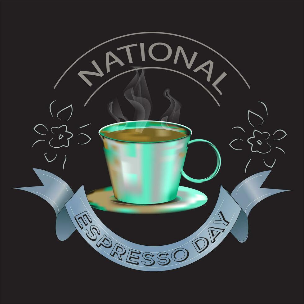 nacional Café exprés día vector