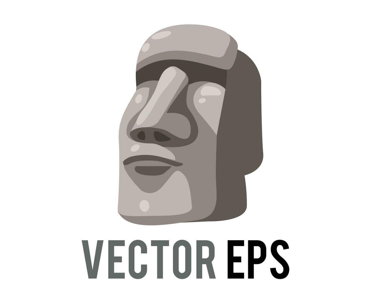 Moai icon, giant stone statues of human figures on Easter Island vector