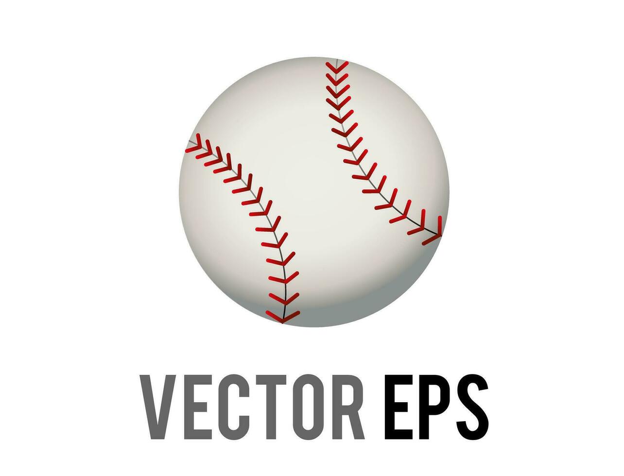 vector redondo blanco pelota para béisbol icono con regulación rojo puntadas