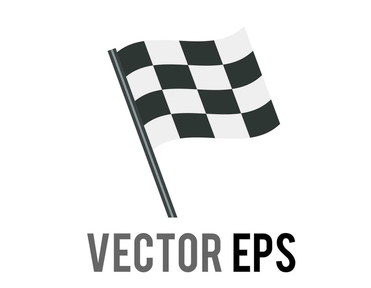 Vector rectangular black and white squares checkerboard pattern racing flag icon