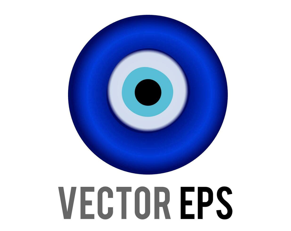 Vector Nazar Amulet blue eye shaped icon, senses of looking, charms, envy, jealousy in Turkey culture